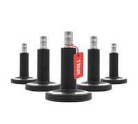 hjh OFFICE 619043 5 X Patins Glisseurs Stato-m Noir/Chrome Tige 11mm pour Moquette