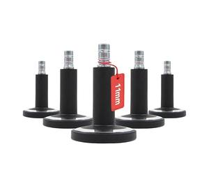 hjh OFFICE 619043 5 X Patins Glisseurs Stato-m Noir/Chrome Tige 11mm pour Moquette