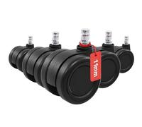 5x ROLO COLOR 60 11mm/60mm Sols durs - Roulettes Noir