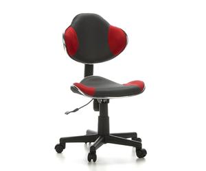 hjh OFFICE 633002 Chaise de Bureau Enfant, Chaise Junior KIDDY GTI-2 Gris/Rouge sans accoudoirs, Hauteur réglable 40-55 cm, Dossier Ergonomique et Assise galbée
