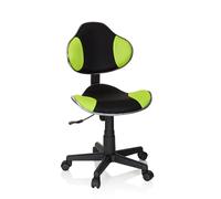 hjh OFFICE 634130 Chaise de Bureau Enfant KIDDY GTI-2 Noir/Vert sans accoudoirs