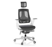hjh OFFICE 640300 Chaise de Bureau Professionnelle en Filet Blanc/Gris Chaise pivotante Ergonomique avec Dossier réglable