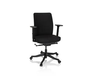 hjh OFFICE 640521 Senator Chaise de Bureau pivotante en Tissu avec Support Lombaire et Assise rembourrée Noir