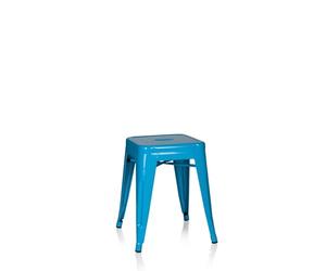 hjh OFFICE 645004 Tabouret bistrot VANTAGGIO Métal Bleu Clair, Tabouret au Look Industriel et Moderne, empilable