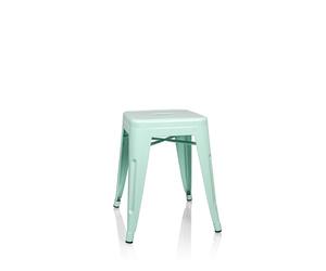 hjh OFFICE 645007 Tabouret métallique VANTAGGIO Vert Pastel Mat Tabouret Design Industriel, empilable, Bas