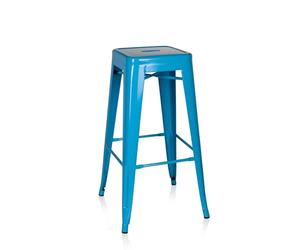 hjh OFFICE 645014 Tabouret de Bar VANTAGGIO High Métal Bleu Clair, Tabouret Industriel Haut, empilable