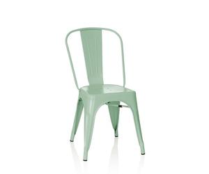 hjh OFFICE 645040 Chaise bistrot VANTAGGIO Brush Métal Vert Pastel, Style Industriel, empilable