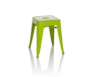 hjh OFFICE 645072 Tabouret bistrot VANTAGGIO Métal Vert, Tabouret au Look Industriel et Moderne, empilable