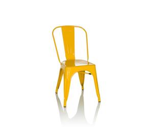 hjh OFFICE 645091 Chaise bistrot VANTAGGIO Comfort Métal Jaune, Style Industriel, empilable