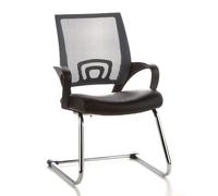 hjh OFFICE 650410 Chaise Cantilever Visto Net V Similicuir Noir/Gris Chaise Visiteur Chaise à Dossier résille