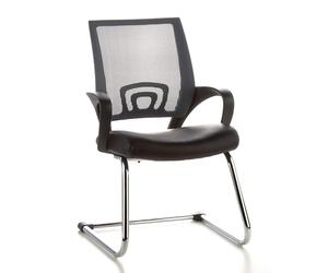 hjh OFFICE 650410 Chaise Cantilever Visto Net V Similicuir Noir/Gris Chaise Visiteur Chaise à Dossier résille