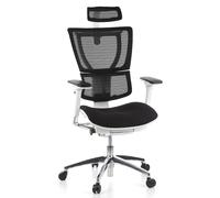 hjh Office 652805 Siège de Bureau-Siège de Direction Ergo Human SLIM Assise en Tissu Dossier Maille Noir 30% Polyester 70% Hytrel