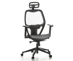 hjh OFFICE 653040 Chaise de Bureau AIR-Port Maille Gris Argent Siège pivotante avec Soutien Lombaire, accoudoirs repliables