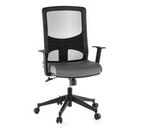 hjh OFFICE 653140 Siège de Bureau de qualité LAVITA Tissu Accoudoirs réglables en Hauteur, Noir/Gris
