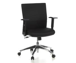 hjh OFFICE 653400 Chaise de Bureau, Chaise Bureau à roulettes Laguna Pro Noir en Tissu résistant et Anti-abrasif, siège pivotant avec accoudoirs escamotables, Dossier Ergonomique, piètement Robuste