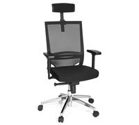 HJH Office Chaise de bureau Porto Max High 657260, Tissu/Maille, Ergonomique, Dossier haut, Noir
