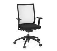 hjh OFFICE 657620 Chaise de Bureau Aspen Tissu/Maille Noir Chaise pivotante Ergonomique, Dossier en Maille Auto-réparante, réglable en Hauteur