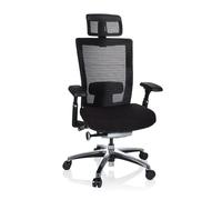 hjh OFFICE 657650 Chaise de Bureau Nova Pro I en Tissu Maille avec Support Lombaire, Noir, 133.0 x 65.0 x 60.0 cm