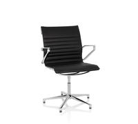 hjh OFFICE 660498 siège de conférence pivotant PARIBA V IV Cuir Noir/chromé Fauteuil Visiteur Retour Automatique