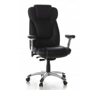 hjh OFFICE 668700 Fauteuil de Direction Embassy 200 Similicuir Noir Fauteuil de Bureau rembourré, Dossier Haut, accoudoirs réglables