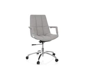 hjh OFFICE 670912 Siège de Bureau SARANTO Tissu Gris Clair Chaise de Bureau avec accoudoirs Design rétro, réglable en Hauteur