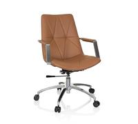 hjh OFFICE 670980 Siège de Bureau SARANTO II Similicuir, Fauteuil pivotant, Chaise, Camel