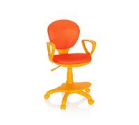 hjh OFFICE 671008 Chaise de Bureau pour Enfant Kid Colour Tissu Orange Fauteuil pivotant avec Repose-Pieds et Assise réglable en Hauteur, Ergonomique