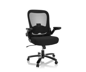 hjh OFFICE 691006 Chaise pivotante XXL Instructor SW I Tissu/Maille Noir Chaise supportant Le Poids jusqu'à 220 kg, Chaise de Bureau Lourde