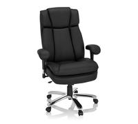 hjh OFFICE 691010 Fauteuil De Bureau Builder XXL I Similicuir, Chaise pivotant réglable en Hauteur, Dossier Haut et Appui tête, Noir