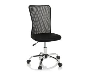 hjh OFFICE 691015 Chaise Pivotante pour Enfants KIDDY Net I Tissu Maille, Hauteur Réglable, Dossier Ergonomique, Noir