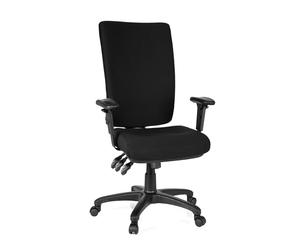hjh OFFICE 702100 Chaise de Bureau Professionnelle Zenit High Tissu Noir Chaise pivotante Ergonomique, accoudoirs et Dossier réglables