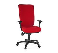 hjh OFFICE 702120 Chaise de Bureau Professionnelle Zenit High Tissu Rouge Chaise pivotante Ergonomique, accoudoirs et Dossier réglables