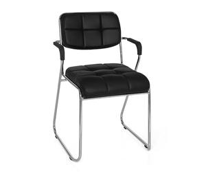 hjh OFFICE 706250 Siège Visiteur Zanta Similicuir Noir/Chrome siège de conférence Confortable avec accoudoirs