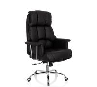 hjh OFFICE 706814 XXL Fauteuil de Direction Commander Similicuir Noir Fauteuil de Bureau à Rembourrage épais, Dossier Haut