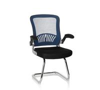 Chaise de conférence / Siège visiteurs FLYER PRO V Tissu maille Noir/Bleu hjh OFFICE Noir/Bleu