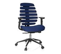 HJH Office Chaise de bureau Ergo Line II 714510 – Ergonomique, dossier haut, tissu bleu