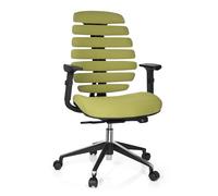 hjh OFFICE 714530 Chaise de Bureau Ergonomique Ergo Line II Fauteuil de Bureau avec Dossier Haut, revêtement en Tissu, Vert