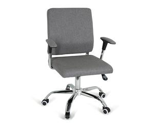 hjh OFFICE 719902 siège Home-Office Charles I Fauteuil de Bureau pivotant avec roulettes et Fonction Bascule Gris foncé