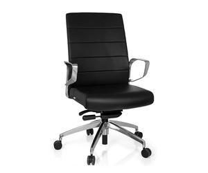 hjh OFFICE 720057 Chaise de Bureau Professionnelle Provider Similicuir Noir, Chaise pivotante à Haut Dossier