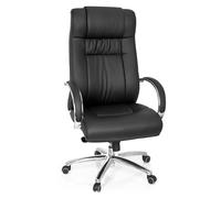 hjh OFFICE 724000 Chaise de Bureau, Fauteuil de Bureau XXL G 600 Noir, capacité 150 kg, siège pivotant avec accoudoirs, Dossier Ergonomique Extra-Haut avec appuie-tête, Conception Absolument Robuste