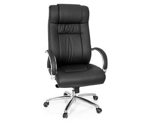 hjh OFFICE 724000 Chaise de Bureau, Fauteuil de Bureau XXL G 600 Noir, capacité 150 kg, siège pivotant avec accoudoirs, Dossier Ergonomique Extra-Haut avec appuie-tête, Conception Absolument Robuste