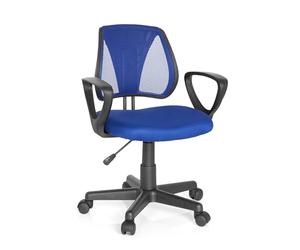 hjh OFFICE 725101 Chaise de Bureau pivotante pour Enfant KIDDY CD Dossier réglable en Hauteur, Tissu Maille Bleu foncé
