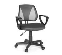 hjh OFFICE 725102 Chaise de Bureau pivotante pour Enfant KIDDY CD Dossier réglable en Hauteur, Tissu Maille Gris