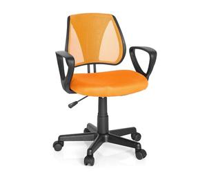hjh OFFICE 725107 Chaise de Bureau pivotante pour Enfant KIDDY CD Dossier réglable en Hauteur, Tissu Maille Orange