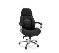 hjh OFFICE 729423 Fauteuil de Bureau Brenton XXL Chaise de Bureau en Similicuir, Hauteur réglable, Rembourrée, Noir