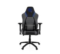 hjh OFFICE 729428 Fauteuil Gamer avec Coussin GAMEBREAKER POLARYS I Simili-Cuir, Chaise de Bureau, Dossier inclinable, Siège Gaming, Gris/Bleu