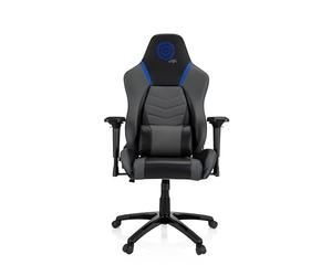 hjh OFFICE 729428 Fauteuil Gamer avec Coussin GAMEBREAKER POLARYS I Simili-Cuir, Chaise de Bureau, Dossier inclinable, Siège Gaming, Gris/Bleu