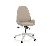 hjh OFFICE 729431 Chaise de Bureau AVEA I Tissu Beige Chaise pivotante réglable en Hauteur avec Dossier Haut Ergonomique
