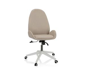 hjh OFFICE 729431 Chaise de Bureau AVEA I Tissu Beige Chaise pivotante réglable en Hauteur avec Dossier Haut Ergonomique