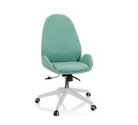 hjh OFFICE 729434 Chaise de Bureau AVEA I Tissu Bleu Chaise pivotante réglable en Hauteur avec Haut Dossier Ergonomique